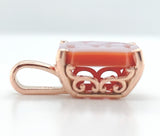 14k Rose Gold Genuine Natural Agate Signet Pendant Initial "K" (#J7586)