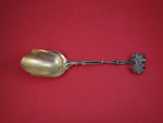 Wood and Hughes Sterling Silver Cracker Scoop GW w/Leaves on Handle 11 1/2"