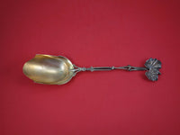 Wood and Hughes Sterling Silver Cracker Scoop GW w/Leaves on Handle 11 1/2"