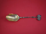 Wood and Hughes Sterling Silver Cracker Scoop GW w/Leaves on Handle 11 1/2"