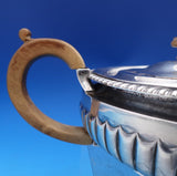 James Parkes and Co English Estate Sterling Silver Tea Pot w/ Wood Handle #8445