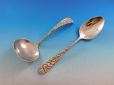 Rose by Stieff Sterling Silver Flatware Set for 12 Service 97 pc Repousse Dinner