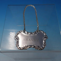 Sterling Silver Liquor Label "Brandy" Rococo Style #350 2 3/4" x 1 5/8" (#5042)