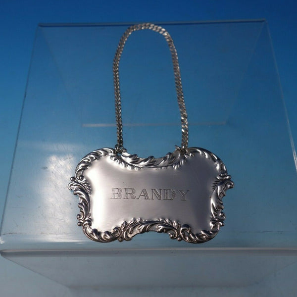 Sterling Silver Liquor Label "Brandy" Rococo Style #350 2 3/4" x 1 5/8" (#5042)