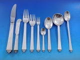 Pyramid by Georg Jensen Sterling Silver Flatware Set 6 Service 56 pieces Dinner