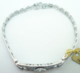 14k Gold Art Deco Style Genuine Natural Diamond and Sapphire Bracelet (#J2694)
