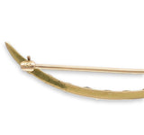10k Yellow Gold Montana Sapphire and Pearl Crescent Pin Jewelry (#J7045)