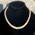 67 Carat Strand Genuine Natural Opal Beads 17" Long 14k Gold Clasp (#J6584)
