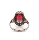 2.30ct Genuine Natural Garnet Filigree 10k White Gold Ring Jewelry (#J5774)