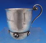 Grann and Laglye Sterling Silver Baby Cup Handrought Handle Applied Beads #8325