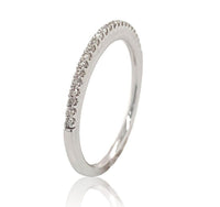 14k Thin White Gold .20cttw Genuine Natural Diamond Wedding Band Size 6.5 #J6905
