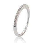 14k Thin White Gold .20cttw Genuine Natural Diamond Wedding Band Size 6.5 #J6905