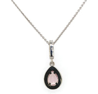 14k White Gold Pear Shaped Pink .58ct Genuine Natural Morganite Pendant (#J6470)