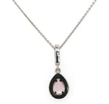 14k White Gold Pear Shaped Pink .58ct Genuine Natural Morganite Pendant (#J6470)