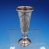 Russian .875 Silver Cordial Cup Engraved with Diamond Shapes 3 1/8" Tall (#4333)