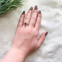 14k Rose Gold 1.76 Carat Grey Genuine Natural Spinel Solitaire Ring (#J7152)