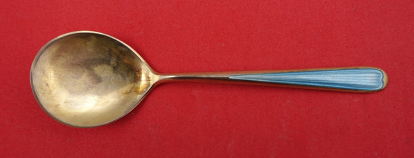 Norwegian Sterling Silver Ice Cream Spoon vermeil enameled turquoise 4 3/4"