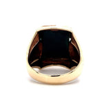 10K Yellow Gold Men's Rectangular Genuine Natural Bloodstone Ring (#J5677)