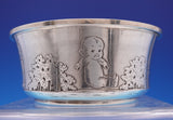 Matthews Co Sterling Silver Child's Set 2pc Plate Bowl Acid Etched Kewpies #9030