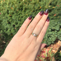 10k Yellow Gold 1.06ct Genuine Natural Moonstone and Green Sapphire Ring #J6462