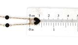 14k Gold Necklace w/ Black Enamel Heart Shape Lock Pendant Onyx Beads (#J7572)