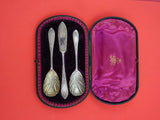 English Victorian Sterling Silver Serving Set 3-pc London 1897 FHMB 6 1/4"