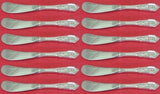 Rose Point Wallace Sterling Silver Butter Spreader HH Paddle 6" Set 12 no notch