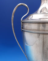 Sterling Silver Samovar w/ Square Pedestal Base Beaded Border Ball Feet (#7392)