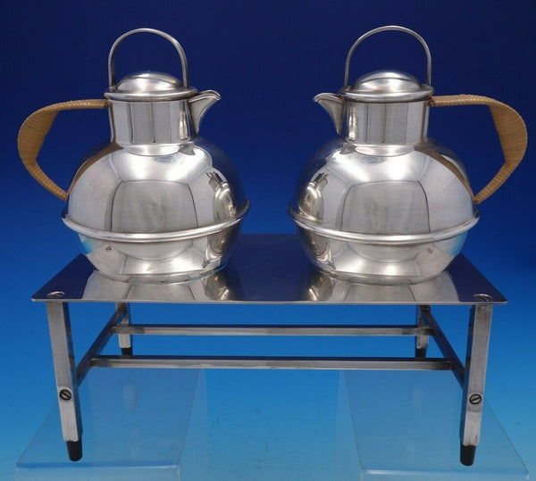 Number 673 by International Silverplate 3 Piece Tea Pots with Stand (#4444)