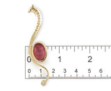 14k Harry Roa Large Modernist Tie Tack Pin w/Diamonds Cabochon Gemstone (#J7365)
