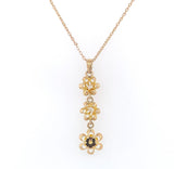 10k Yellow Gold Lavaliere Buttercup Pendant w/ Genuine Natural Diamonds (#J6427)