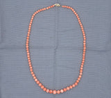 Genuine Natural Coral Bead Necklace 4-8mm Beads w/ 14k Clasp (#J6983)