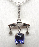14k Gold Chandelier 2.30ct Genuine Natural Tanzanite Pendant w/Diamonds (#J3757)