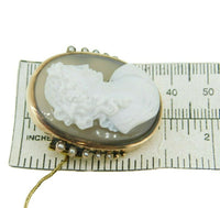 14k Rose Gold Victorian Stone Cameo Pin (#J333)