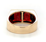 14k Yellow Gold Men's Modern Genuine Natural Garnet Ring Size 8.5 (#J7305)