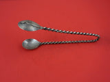 Revere by Unknown Maker Sterling Silver Ice Tong hand wrought twisted 7 1/4"