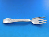 Lap Over Acid Etched by Tiffany Sterling Silver Fish Fork Snails & Leaves 6 1/2"