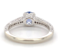 14k White Gold 1.15 Carat Genuine Natural Sapphire and Diamond Ring (#J7178)