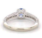 14k White Gold 1.15 Carat Genuine Natural Sapphire and Diamond Ring (#J7178)
