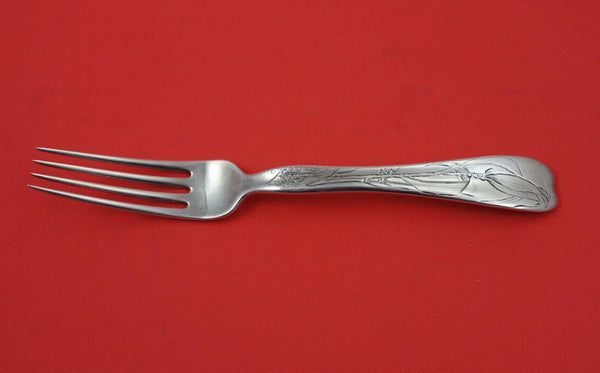 Lap Over Edge Acid Etched By Tiffany Sterling Regular Fork w/ flower  7"
