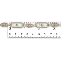 14k Filigree Crystal Quartz Bracelet w/Diamond and Lab-Created Stones (#J7360)