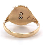 10k Yellow Gold Genuine Natural Black Onyx Signet Initial "I" Ring 8.5 (#J7411)