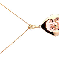 10k Rose Gold Genuine Natural Ruby Flower Pendant (#J5579)