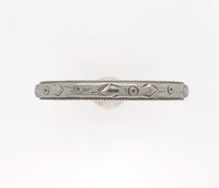 18k White Gold Wedding Band Jewelry with Geometric Design Size 7 (#J5879)