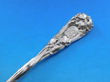 New Art by Durgin Sterling Silver Berry Spoon Faint Gold wash 9 3/8" Iris Motif