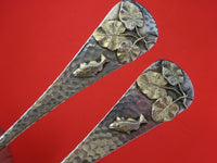 Duhme Sterling Silver Fish Serving Set GW Applied Fish Hammered Aesthetic