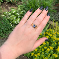 10k Yellow Gold 1.19ct Genuine Natural Sapphire Men's Ring Size 8.75 (#J6745)