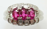 Fine Platinum Genuine Natural Ruby and Diamond Ring (#J3259)