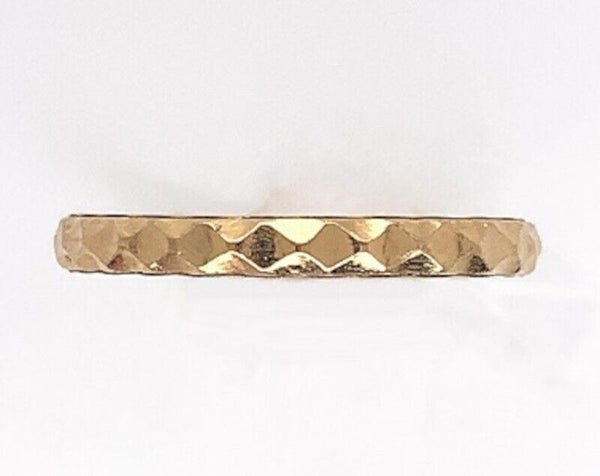 10k Yellow Gold Raised Geometric Baby Infant Band Ring Size 0 Jewelry (#J6188)