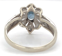 14k White Gold .67ct Genuine Natural Montana Sapphire Ring Unheated (#J7175)